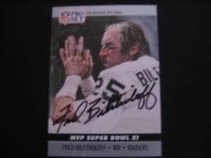 Fred Biletnikoff   Autographed Trading Card  