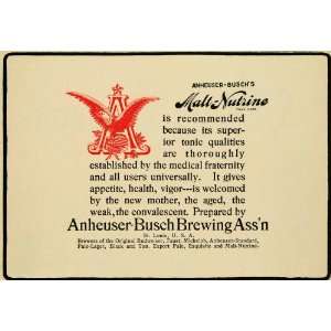   Nutrine Anheuser Busch Brewing Michelob Budweiser   Original Print Ad