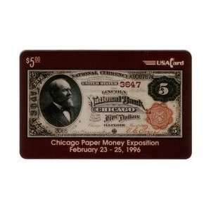   Phone Card $5. Chicago Paper Money Expo (02/96) Rare 1882 Banknote