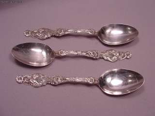 Pat 1902 Sterling Silver Whiting Lily Teaspoons  