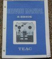 Teac A 3340S Reel to Reel Service Manual FREE SHIP  