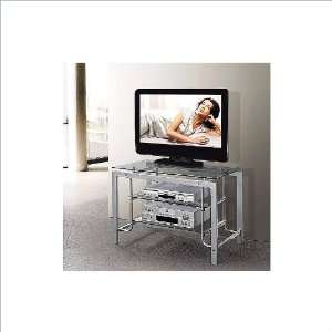  Techni Mobili Steel TV Stand in Silver Furniture & Decor