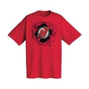 NHL Exclusive Club Collection New Jersey Devils Ripped T shirt   New 