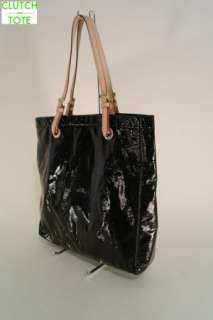 Michael Kors Jet Set Item Black Patent Leather Tote Handbag  