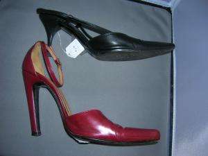 lot 2 SERGIO ROSSI black & red leather shoes 38 8 39 9  
