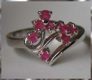 Sensational cherry Natural Ruby Sterling Silver Ring  