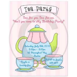  Tea Party Birthday Party Invitations   Set of 20 Health 