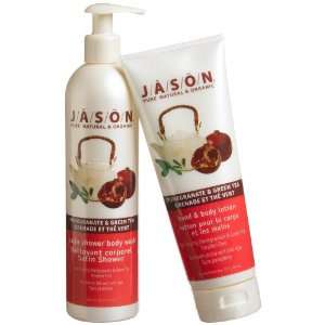 Jason 2 Pack Gift Set, Pomogranate & Green Tea Satin Shower Bodywash 