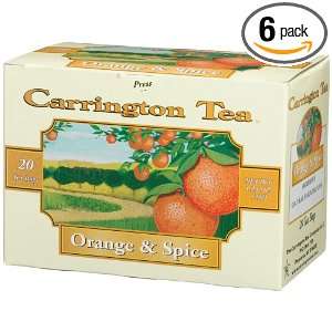 Carrington Tea Orange & Spice Tea, 20 Count Tea Bags (Pack of 6 