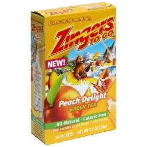  Zingers To Go Peach Delight Green Tea   10   Packets 