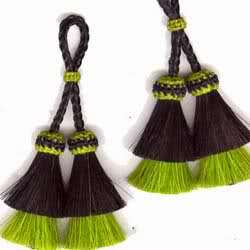   anywhere Real horse hair tassels Great design Black over Teal  