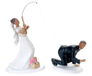 Gone Fishing African American Bride&Groom Wedding Cake Topper CAN BE 