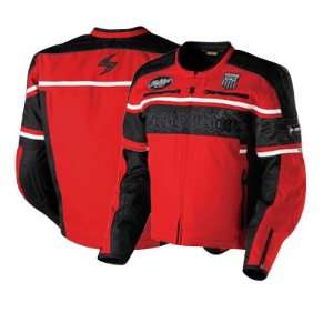  Scorpion Burnout Red and Black Motorcycle Jacket   Size 