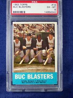 1963 Topps #18 Buc Blasters Clemente PSA 6  