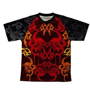 Red Black Tattoo Sheme Technical T Shirt for Youth  Sports 