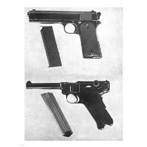   1905 Colt 45 and a Luger 45 18.00 x 24.00 Poster Print