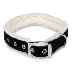  East Side Collection Faux Suede Cozy Sherpa Dog Collar, 14 