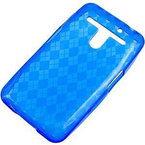  TPU Skin Cover for LG Revolution VS910, Argyle Blue 