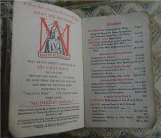 VINTAGE 1942 CATHOLIC FATHER STEDMAN MY SUNDAY MISSAL PRAYER BOOK 