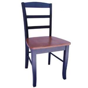 Pair Of Dining Essentials Black / Cherry Madrid Ladderback Chair 