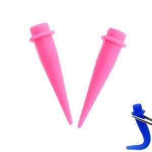 Tapers Flexible Silicone UV 2G Pink Ear Tapers with a Single Rubber O 