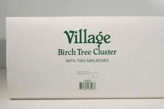   Village Accessories   Birch Tree Cluster With Two Mailboxes  