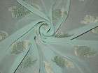 Polyester georgette fabric metallic jacquard Blue
