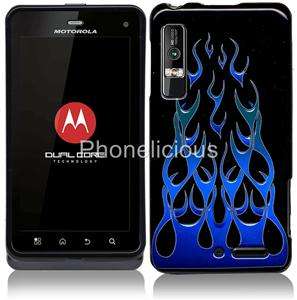 For MOTOROLA DROID 3 Phone Cover Hard Case BLUE FLAME  