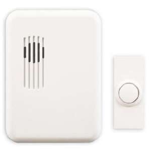  Modern White Finish Wireless Plug In Door Chime