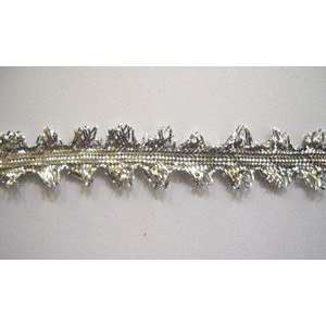  Scalloped Metallic Silver Flat Band Trim .5 Inch By The 