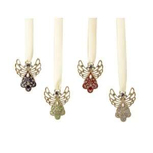   Religious Jeweled Angel Bookmarks With Satin Ribbons