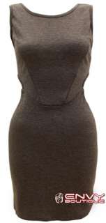  LADIES WOMEN SIDE CUT OUT LOOK BODYCON EVENING PARTY DRESS TOP SIZE