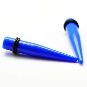 Blue Neon Ear Taper & Stretcher Gauge Ear Plugs ~ 00G ~ 10mm ~ Sold as 