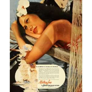  1940 Ad Matson Line Cruises Hawaii Hawaiian Woman Lei 