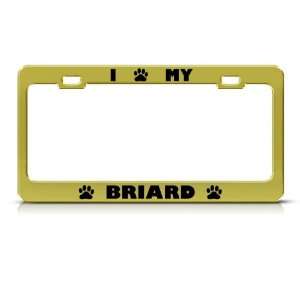  Briard Dog Gold Animal Metal license plate frame Tag 