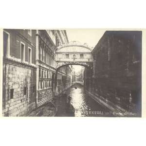   1930s Vintage Postcard Bridge of Sighs Venice Italy 