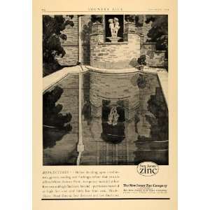  1924 Ad New Jersey Zinc Gutter Flashing Reflection Art 