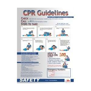 PST004   Poster, CPR Guidelines, 24 X 18  Industrial 