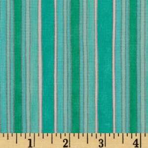  44 Wide Inspiration III Stripe Metallic Teal Fabric By 