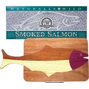 Alaska Smokehouse® Handmade Cutting Board and 16   oz. Salmon Fillet 