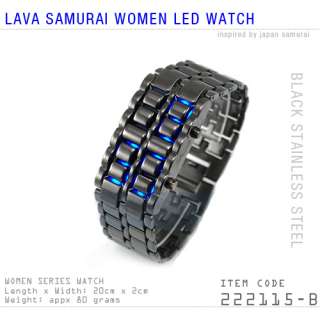 Lava Iron Samurai Metal LED Faceless Bracelet Watch NEW  
