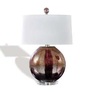  Midori Modern Rose Luster Glass Lamp  27h x 18 x 9 