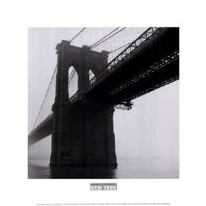  Brooklyn Bridge Fog Finest LAMINATED Print Henri Silberman 