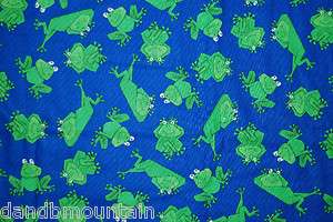 BOUFFANT SURGICAL Scrub Hat,WHIMSICAL FUN FROGS ON BLUE  