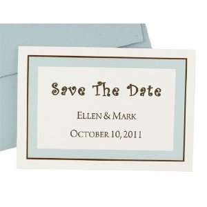   The Date Card   Blue Brown Border (10 Pack) Arts, Crafts & Sewing