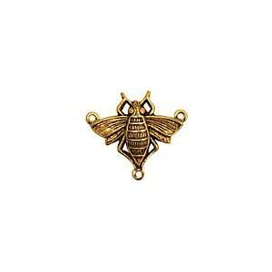  Stampt Antique Gold (plated) Queen Bee 3 Ring Connector 