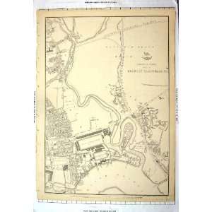 Weller Antique Map England Plan Suburbs London Bromley Blackwall C1850