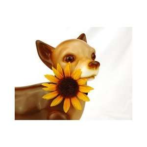  Silk Sunflower Neck Flower on Stretch Velvet Dog Collar 
