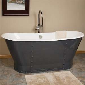  67 Brayden Cast Iron Bateau Tub with Riveted Skirt   No 