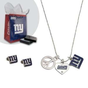 Pro Specialties New York Giants Necklace and Earring Set  